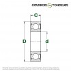 Le modèle de Roulement à billes (1 rangée) Z9504-2RS- 19.06x45.23x15.49 - Z9504-2RS