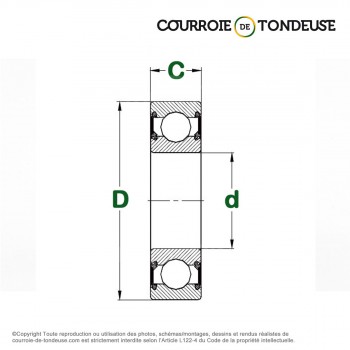 Le modèle de Roulement à billes SKF (1 rangée) 607-2RSH - 7x19x6 - 607-2RSH-SKF