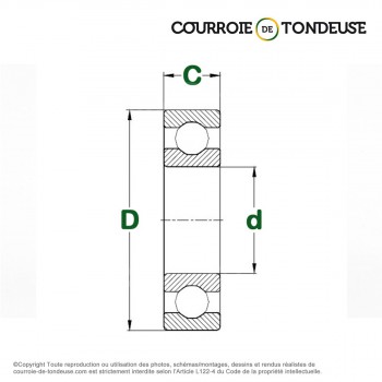 Le modèle de Roulement à billes SKF (1 rangée) 623 - 3x10x4 - 623-SKF