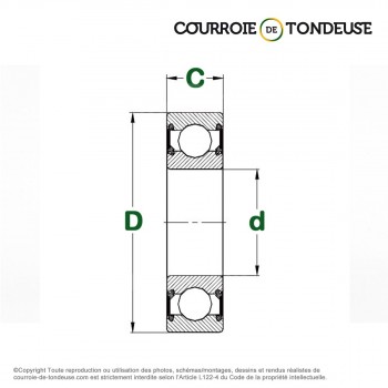 Le modèle de Roulement à billes SKF (1 rangée) 6003-2RSH - 17x35x10 - 6003-2RSH-SKF