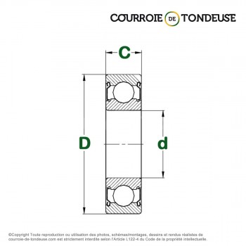 Le modèle de Roulement à billes SKF (1 rangée) 6204-2Z-C3 - 20x47x14 - 6204-2Z-C3-SKF