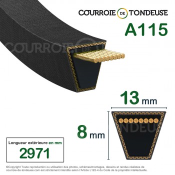 Le modèle de Courroie type trapézoïdale lisse A115 - A115-TEXROPE