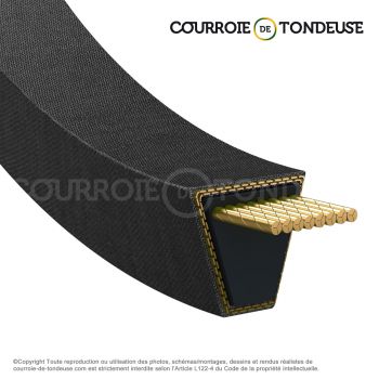 Le modèle de Courroie type trapézoïdale lisse A27-1/2 - A27.5-OPTIBELT