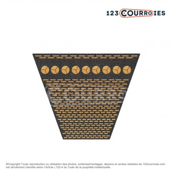 Le modèle de Courroie type trapézoïdale crantée AX35-1/2 - AX35.5-OPTIBELT