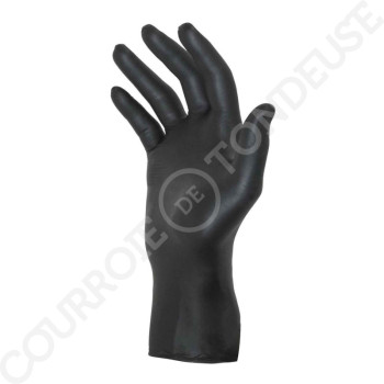 Le modèle de Gants jetables ambidextres nitrile 240mm noir T9 - GANTJETABLES-1