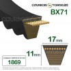 Le modèle de Courroie type trapézoïdale crantée BX71 - BX71-OPTIBELT