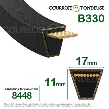 Le modèle de Courroie type trapézoïdale lisse B330 - B330-MEGADYNE