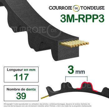 Le modèle de Courroie dentée simple 117-3M15 - 117-3M15