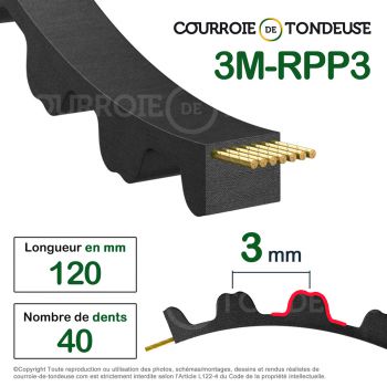 Le modèle de Courroie dentée simple 120-3M6 - 120-3M6