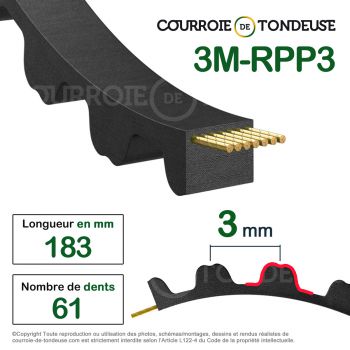 Le modèle de Courroie dentée simple 183-3M6 - 183-3M6