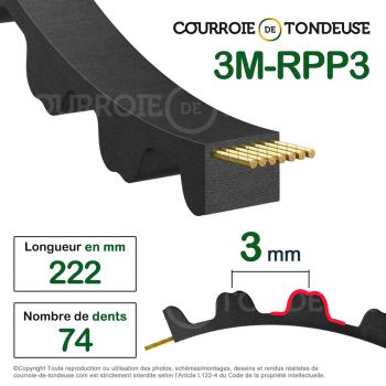 Le modèle de Courroie dentée simple 222-3M6 - 222-3M6