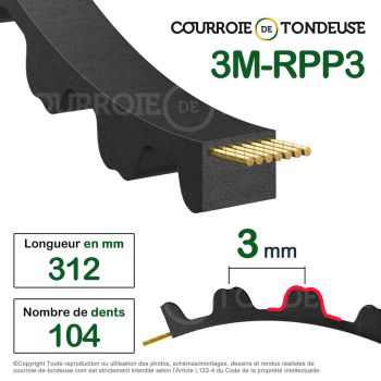 Le modèle de Courroie dentée simple 312-3M9 - 312-3M9