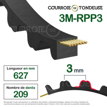 Le modèle de Courroie dentée simple 627-3M6 - 627-3M6