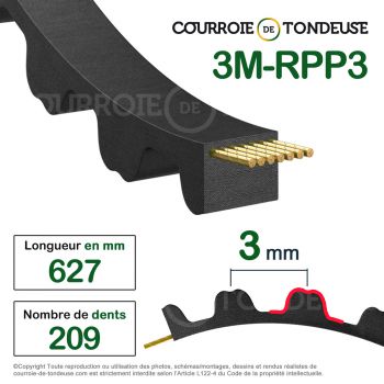 Le modèle de Courroie dentée simple 627-3M15 - 627-3M15