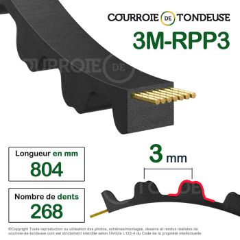 Le modèle de Courroie dentée simple 804-3M15 - 804-3M15