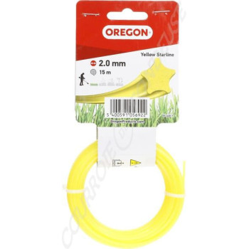 Le modèle de Fil de coupe de débroussailleuse Oregon nylon Yellow Starline 2mm 15m - 69-446-Y - 69446Y
