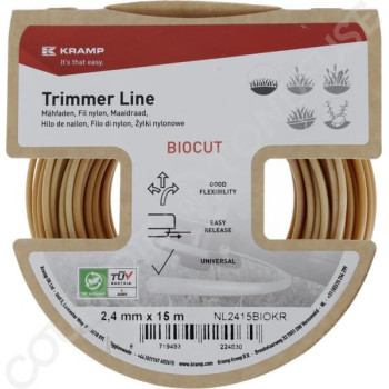 Le modèle de Fil de coupe de débroussailleuse diamètre 2,4mm 15m rond Biocut Starch - NL2415BIOKR