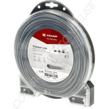 Le modèle de Fil de coupe de débroussailleuse diamètre 2,5mm 59m carré Titanium Power gris - NL2559TSKR
