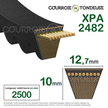 Le modèle de Courroie trapézoïdale crantée XPA2482 - XPA2482-CONTITECH