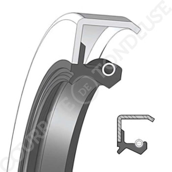 Le modèle de Bague d'étanchéïté 15,87 x 28,57 x 4,76 double lèvre cage métal nitrile - BE15,87X28,57X4,76-BC-NBR