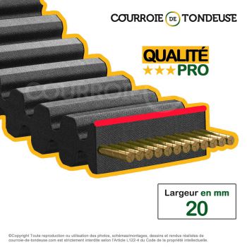 Le modèle de Courroie tondeuse double dentée 1800-S8M20DD qualité pro - 1800-S8M20DD-HQ