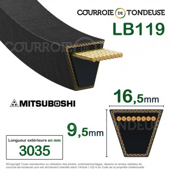 Le modèle de Courroie de coupe KUBOTA 7072534710 - LB119