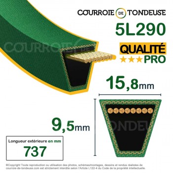 Le modèle de Courroie HONDA (GGP) 22432-732-671 - 5L290-HQ