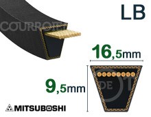 Nos modèles de Courroie lisse tondeuse 16,5mm x 9,5mm - LB (Mitsuboshi)