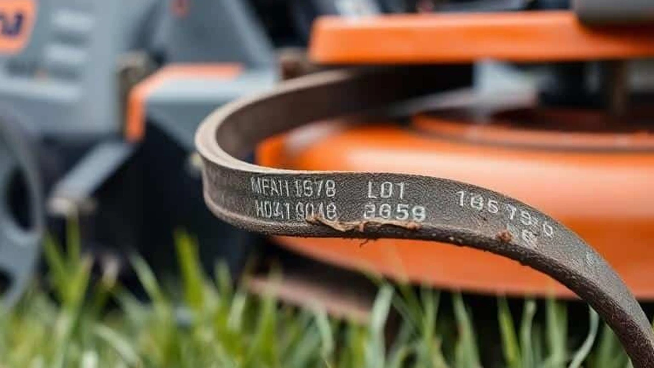 Courroie de tracteur tondeuse à surveiller régulièrement pour éviter les ruptures de transmission.