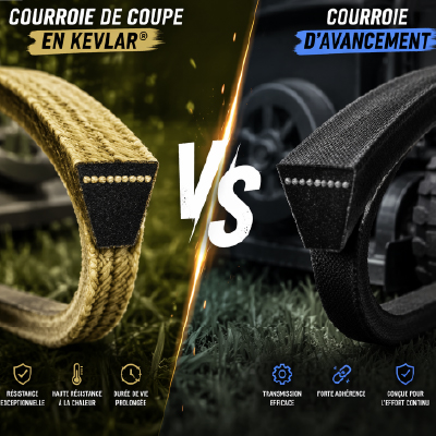 Différence entre courroie d’avancement et de coupe